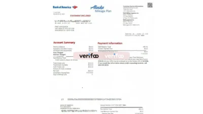 Bank of America Credit Card Statement template