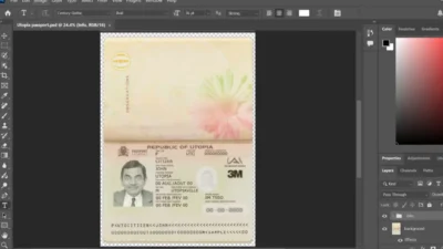Utopia passport PSD template