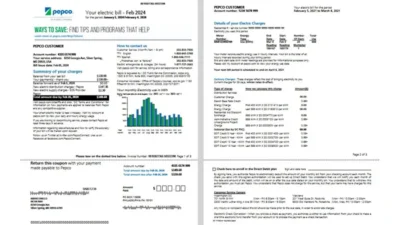 Pepco Electric Bill Template in Word And PDF Format