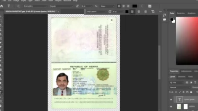 kenya passport psd Template old version