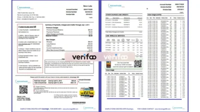 United States DocOrigin Phone Bill Template in Word and PDF format