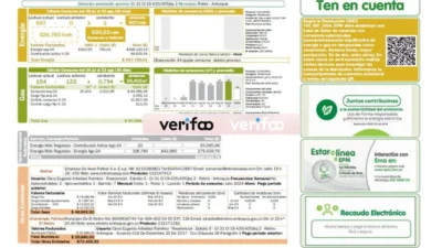 Colombia E.S.P. (EPM) electricity Utility Bill Template in word and pdf format