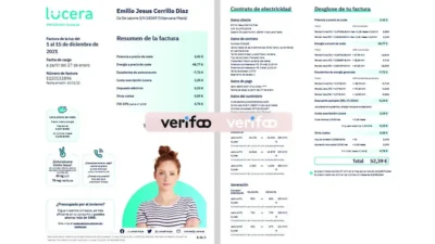 Spain Lucera Electricity Bill Template in word and pdf format