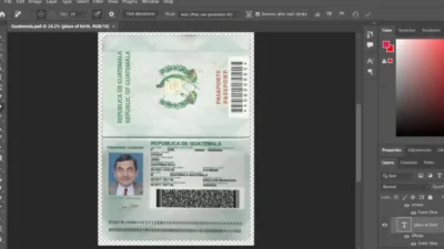 Guatemala Fake Passport Fully Editable PSD Template