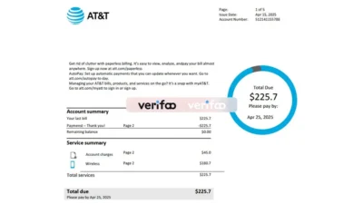 Att Utility Bill Template in Word And pdf Format (version2025)