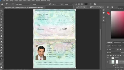 Afghanistan Passport PSD Template
