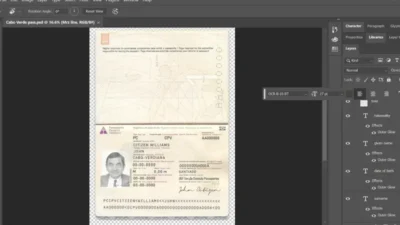Cabo Verde passport template in PSD format fully editable