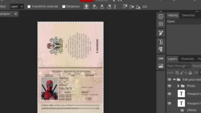 Nigeria passport template psd