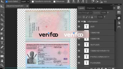 Download croatia passport psd template