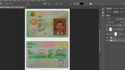 Fully Editable Cameroon ID card PSD template