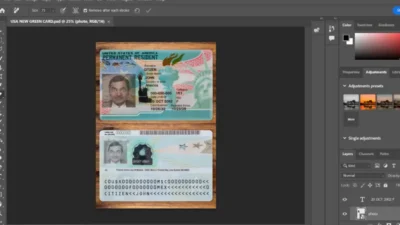 USA green card And permanent resident card PSD template New2024