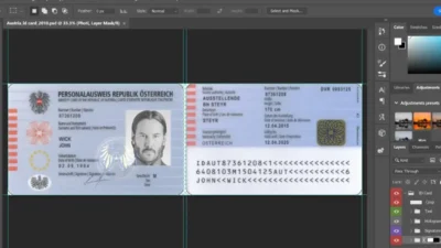Austria ID Card Template In PSD Format