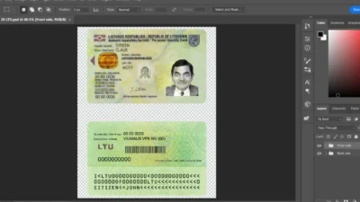 Lithuania ID Card PSD Template New