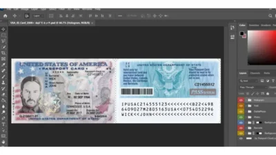 USA Passport ID Card PSD Template V2