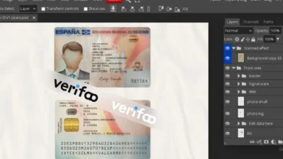 Spain id card psd template v1