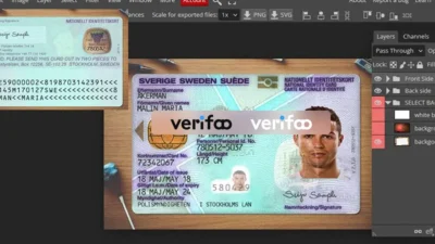 Sweden ID Card Psd Template