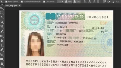Spain Visa template in PSD format, fully editable