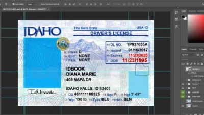 Idaho Driver License Template PSD File