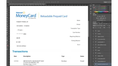 Walmart Moneycard Bank Statement PSD Template (3 Page)