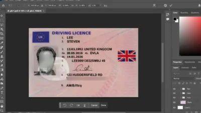 UK Driving License PSD Template (2015-2020) – Dual Flag Edition