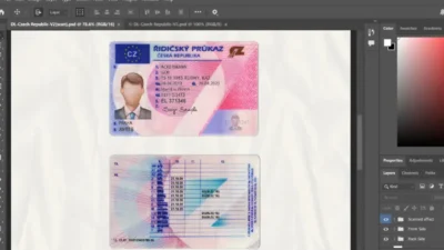 Eastern Europe Czech Republic Driving License PSD Template