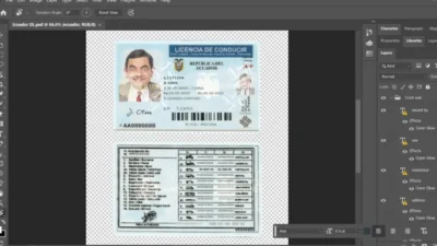 Ecuador driver license PSD template