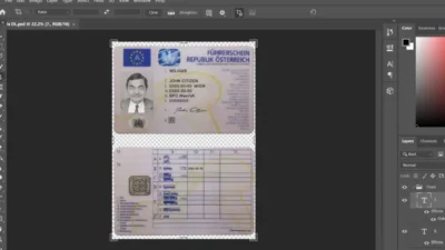 AUSTRIA driving license template in PSD format V3