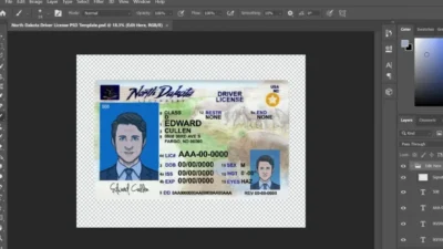 North Dakota Driver license PSD Template