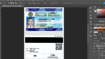 Thailand Driving License Fully Editable PSD Template