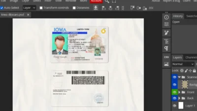 Lowa Driving License PSD Template New