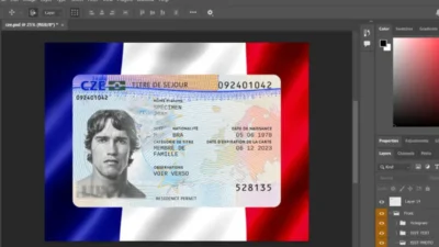 Czech permanent resident card template in PSD format (v2)