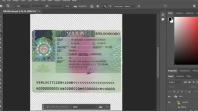Netherlands travel visa PSD Template
