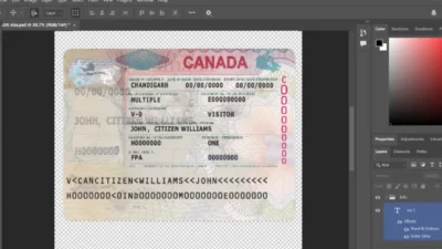 Canada Travel Visa PSD Template