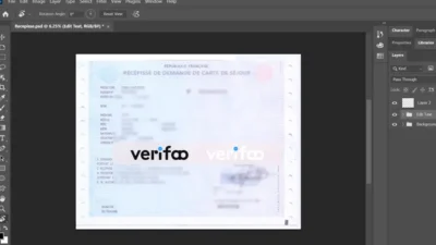 Recepisse France Fake Residence Permit Card Template in PSD Format