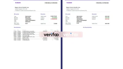 Argentina Brubank Account Statement Template in Word and PDF Format