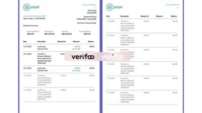 Estonia Pyypl Account Statement Template in word and pdf format