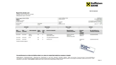 Romania Raiffeisen Bank Statement Template