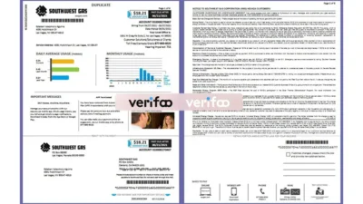 United States Southwest Gas Corporation Gas Bill Template in Word and PDF format
