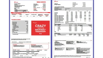India Airtel Mobile Phone Bill Template in Word and PDF Format