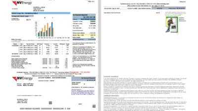 USA Nevada NV Energy Utility Bill Template in word and pdf format