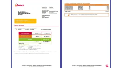 Italy ENECO Electricity Bill Template in word and pdf format