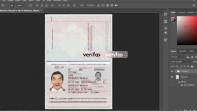 Moldova fake passport psd template New