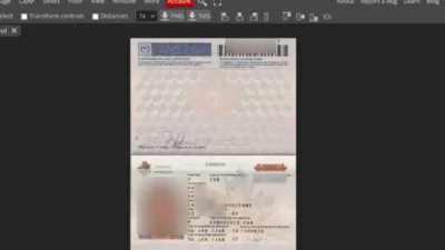 Canada passport template v2022