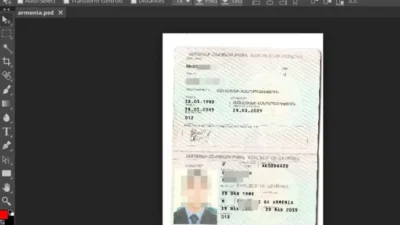 Armenia passport template psd format