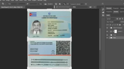 Cuba ID card PSD template