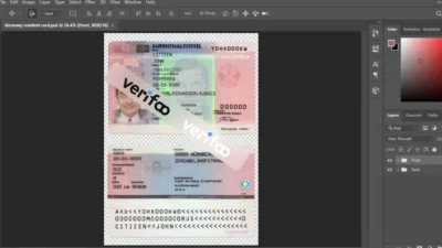 Germany residence permit card Psd Template New