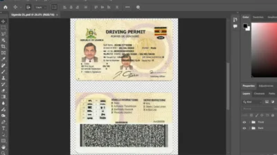 Uganda Driving License PSD Template
