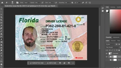 Florida Driving license PSD Template New 2025 V3 1200DPI