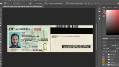 Minnesota driver license psd Template v3