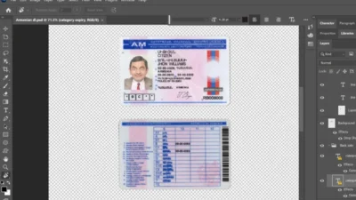 Armenia driver license Psd Template